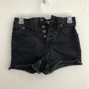 Madewell High Rise Denim Shorts Faded Black Sz 23